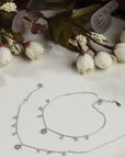 Evil Eye Charm Silver Anklet