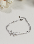 Dual Line Knot Silver Bracelet