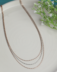 Stunning Two Tone 3 Layer Chain Necklace