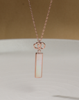 Elongated MOP Bezel Chain Necklace