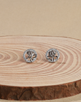 Monarch Silver Stud Earrings