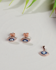 Evil Eye Rose Gold Rhodium Plated Plated Pendant Set
