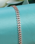 Leafy Tennis Rose Gold Rhodium Plated Bracelet