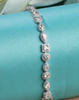 Multi shape Solitaire Halo Tennis Bracelet