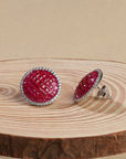 Invisible Setting Ruby Earrings