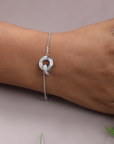 Interlinked Studded Silver Bracelet
