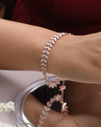 Leafy Tennis Rose Gold Rhodium Plated Bracelet