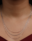 Stunning Two Tone 3 Layer Chain Necklace