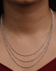 Glittering Two Tone 3 Layer Chain Necklace