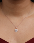 Cushion Dual Halo Chain Necklace