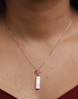 Elongated MOP Bezel Chain Necklace