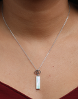Elongated MOP Bezel Chain Necklace