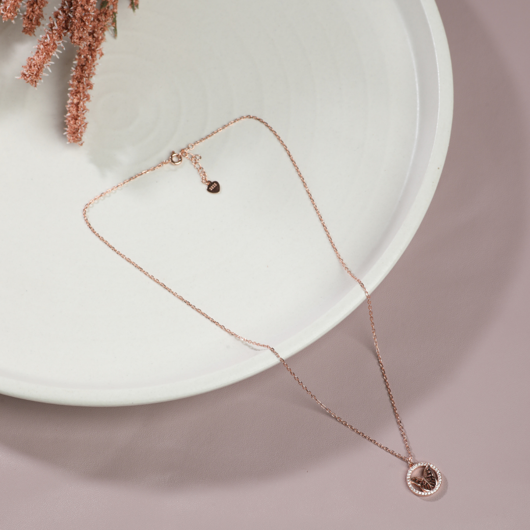 Jali Butterfly Encircled Necklace