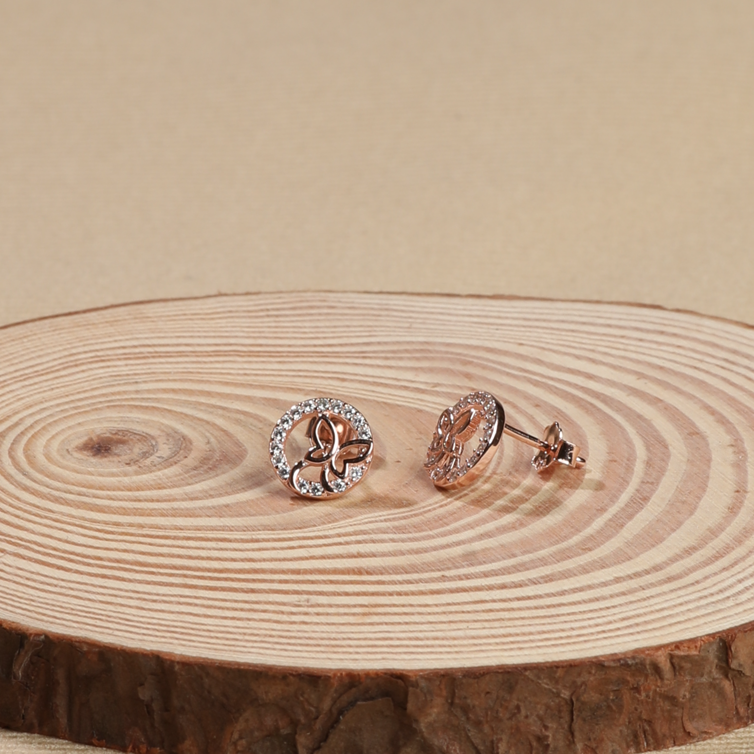 Monarch Silver Stud Earrings